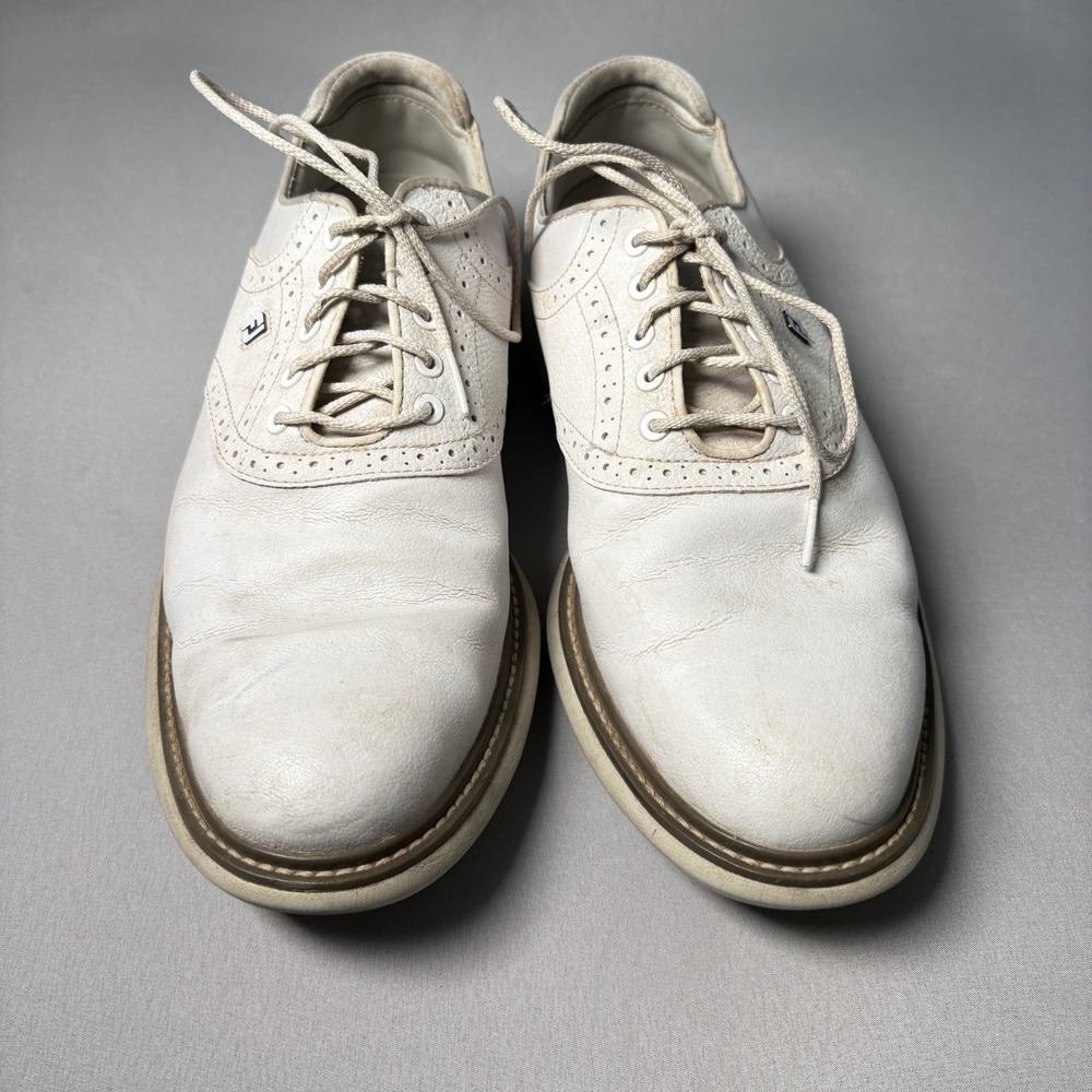 FootJoy Traditions Spiked Golf Shoes White Leather Mens 10.5 M 57903